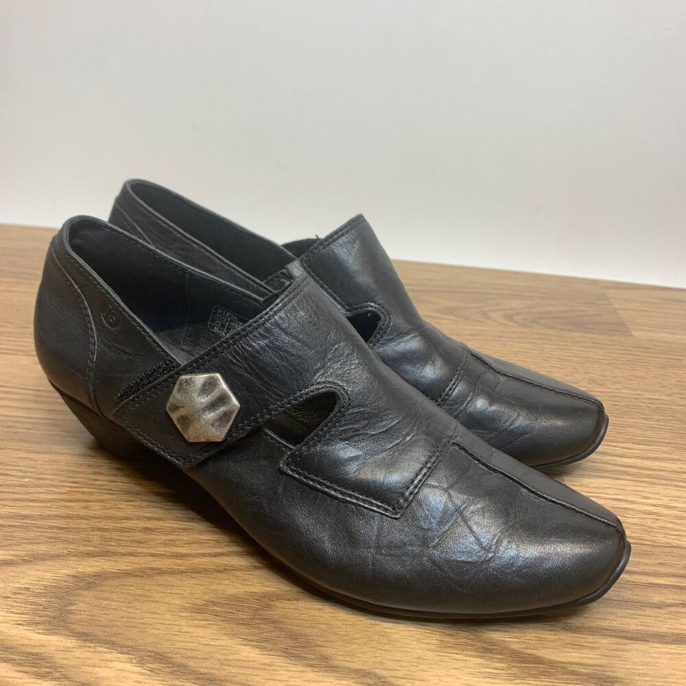 Josef Seibel Leather Short Booties Split Toe‎ Mary Jane's EU 38 Black